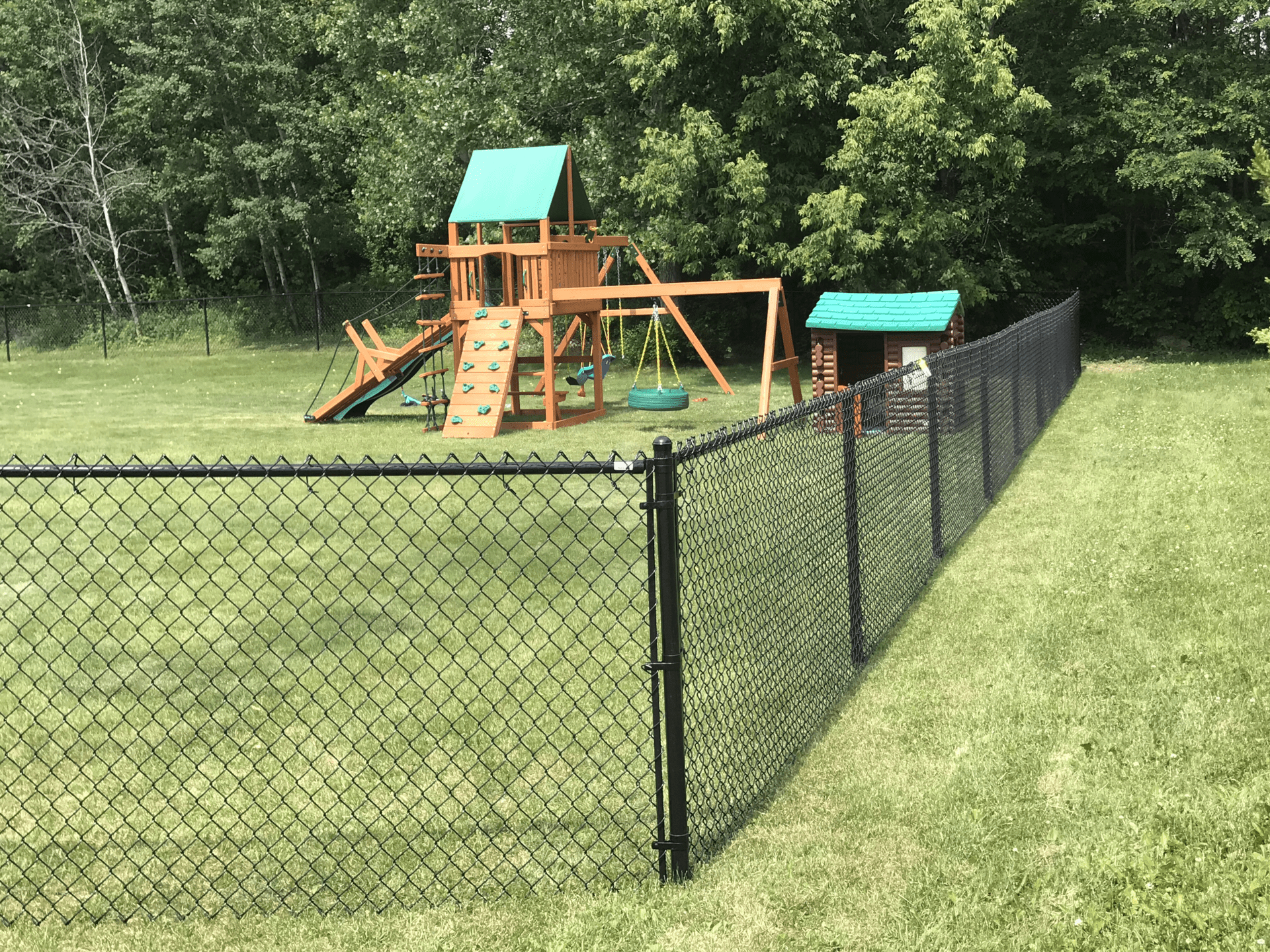chain link fence near playground