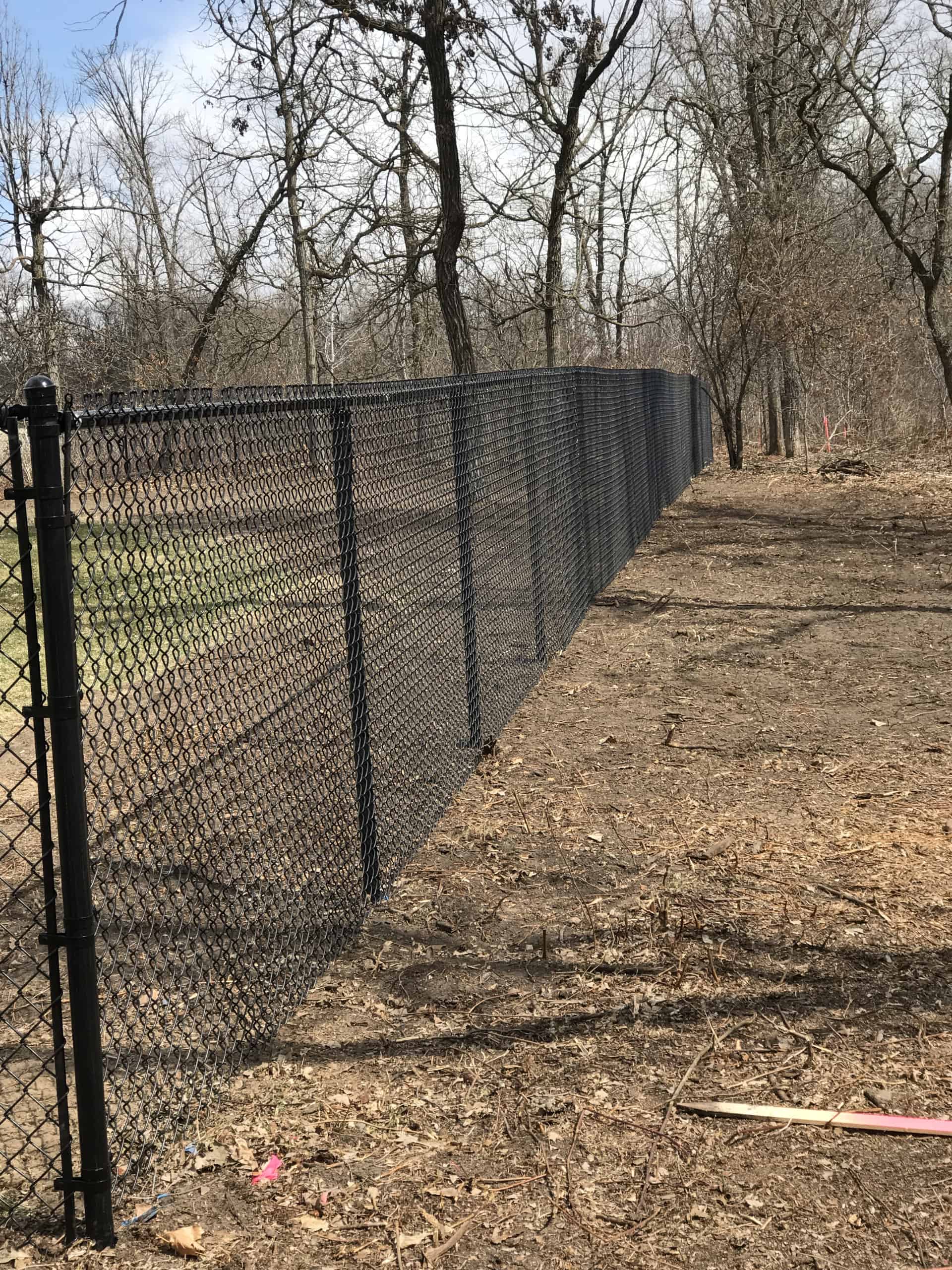 line of chain link fence